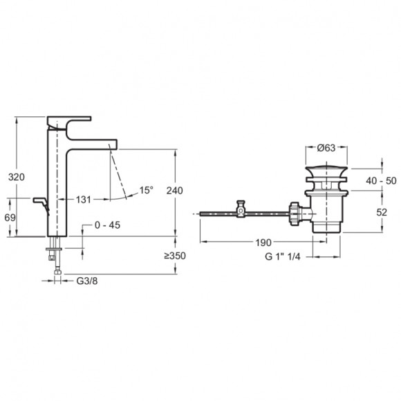 Смеситель для раковины Jacob Delafon Strayt E37329-CP Хром