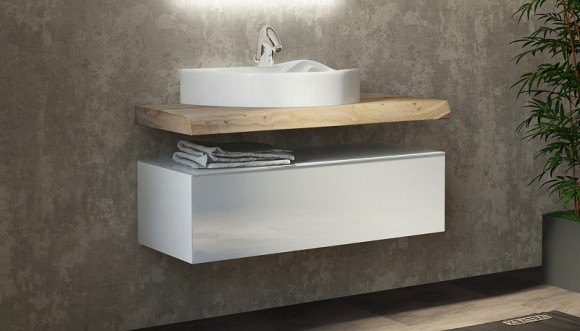 Тумба Velvex Felay 96 tpFEL.95-43.21 подвесная Белая глянцевая