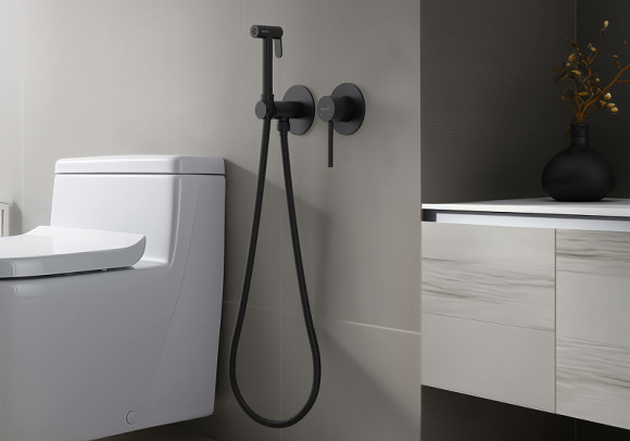 Гигиенический душ со смесителем Aquatek Европа AQ1319MB Черный матовый