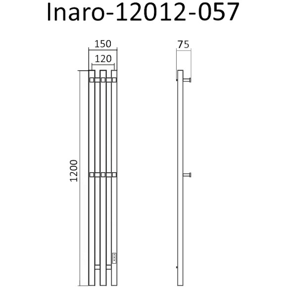 Электрический полотенцесушитель Маргроид Inaro 1200x120 Inaro-12012-057 Хром