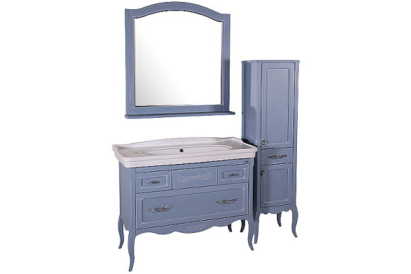 Комплект мебели для ванной ASB-Woodline Модерн 105 Рошфор с Белой патиной