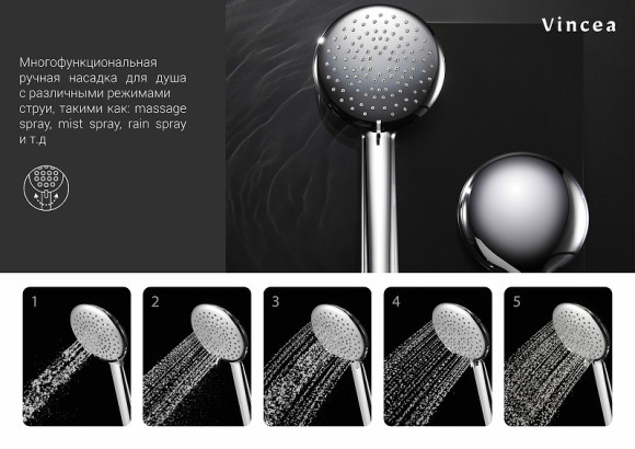 Душевая система Vincea Esse VSFW-1E1CH Хром Душевая система Vincea Esse VSFW-1E1CH Хром