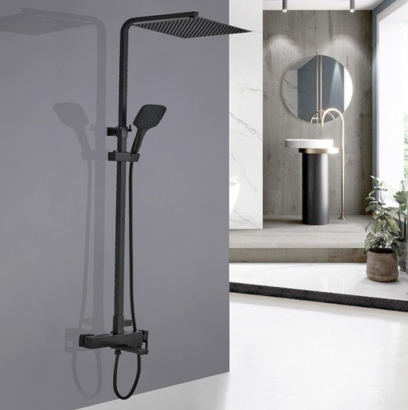 Душевая система ALMAes Tena TVZ-1825 Черная матовая Душевая система ALMAes Tena TVZ-1825 Черная матовая