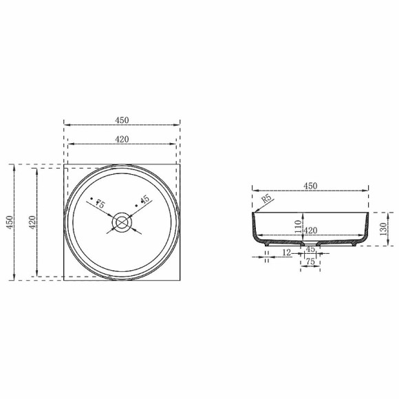 Раковина-чаша Vincea 45 VBS-6S16MW Белая матовая Раковина-чаша Vincea 45 VBS-6S16MW Белая матовая