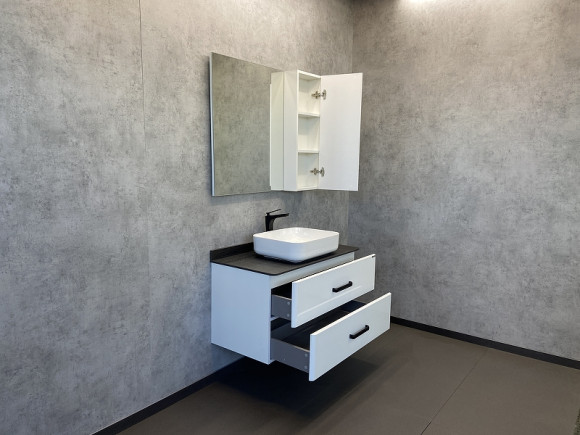 Тумба с раковиной Comforty Амстердам 95 00-00005494 подвесная Белый глянец Тумба с раковиной Comforty Амстердам 95 00-00005494 подвесная Белый глянец