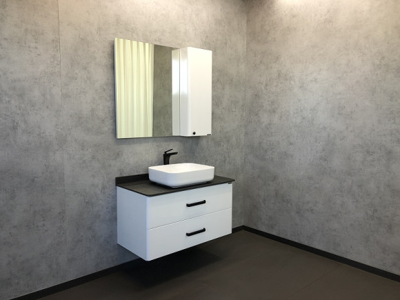 Тумба с раковиной Comforty Амстердам 95 00-00005494 подвесная Белый глянец Тумба с раковиной Comforty Амстердам 95 00-00005494 подвесная Белый глянец