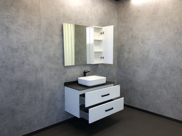 Тумба с раковиной Comforty Амстердам 95 00-00005494 подвесная Белый глянец Тумба с раковиной Comforty Амстердам 95 00-00005494 подвесная Белый глянец