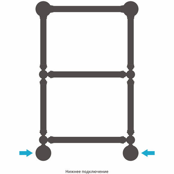 Водяной полотенцесушитель Сунержа Ренессанс 1304 660х400 03-0280-6640 Золото