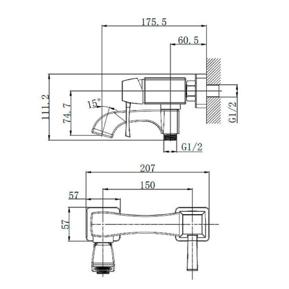Смеситель для ванны Caprigo Diamante 50-010-crm Хром
