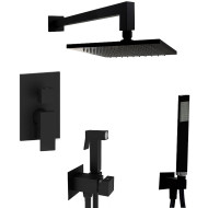 Душевой комплект Paffoni Elle KITZEL018NO/M из душевой системы с гигиеническим душем Черный матовый Душевой комплект Paffoni Elle KITZEL018NO/M из душевой системы с гигиеническим душем Черный матовый