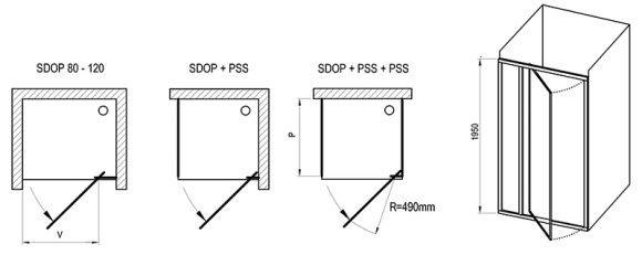 Душевая дверь Ravak Supernova SDOP-80 03V401O2ZG профиль Белый стекло Grape Душевая дверь Ravak Supernova SDOP-80 03V401O2ZG профиль Белый стекло Grape
