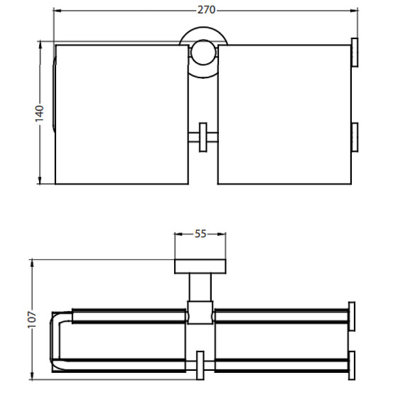 Держатель туалетной бумаги Bemeta Omega 104112092 двойной с крышкой Хром Держатель туалетной бумаги Bemeta Omega 104112092 двойной с крышкой Хром