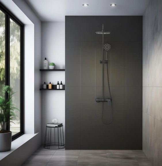 Душевая система Aquatek Бетта AQ2140MB Черная матовая