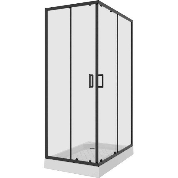 Душевой уголок Niagara Nova 100х80 NG-6881-08 BLACK профиль Черный стекло прозрачное