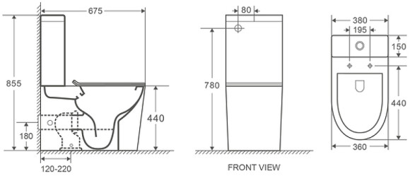 Унитаз компакт WeltWasser Salzbach 001 XL GL-WT 10000008266 Белый глянец с бачком и сиденьем Микролифт