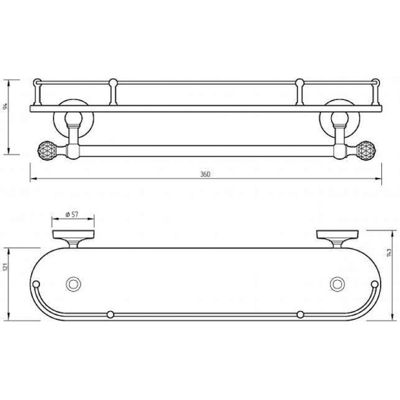 Стеклянная полка Migliore Amerida 16565 Бронза с кристаллами Swarovski Стеклянная полка Migliore Amerida 16565 Бронза с кристаллами Swarovski