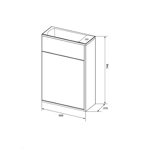 Тумба с раковиной 1MarKa Stretto 50П У94716 подвесная Белый глянец