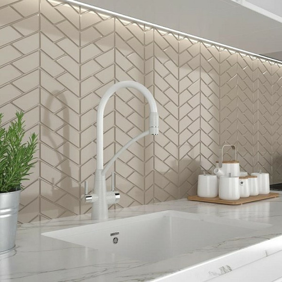 Смеситель для кухни Paulmark Siegen Si213111-331 Белый Хром Смеситель для кухни Paulmark Siegen Si213111-331 Белый Хром