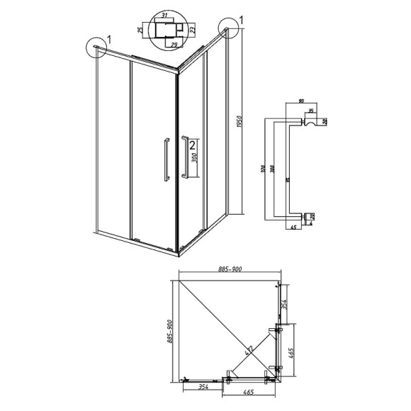 Душевой уголок Grossman Cosmo 90х90 300.K33.02.9090.32.00 профиль Золото сатин стекло прозрачное Душевой уголок Grossman Cosmo 90х90 300.K33.02.9090.32.00 профиль Золото сатин стекло прозрачное