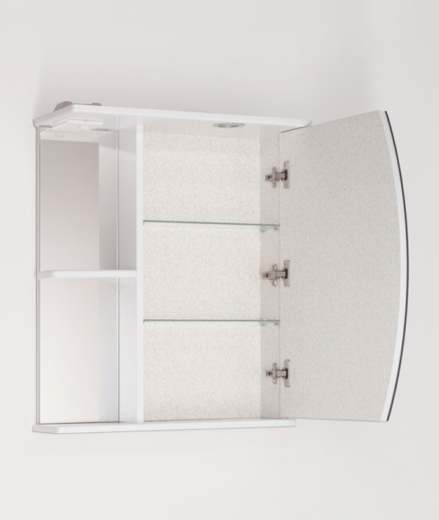 Зеркало Style Line Эко волна Камелия 60 С с подсветкой и полками Белый глянец