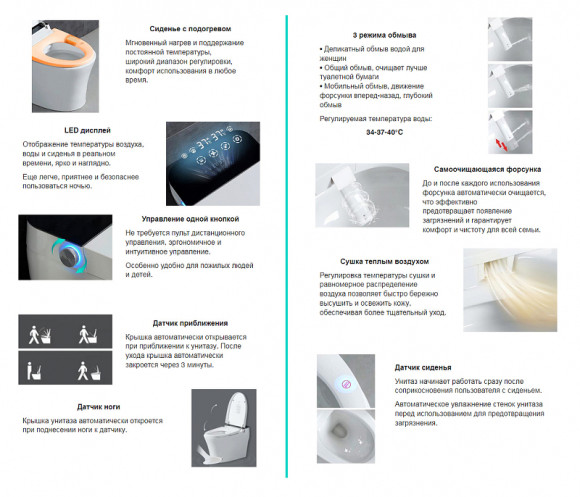 Унитаз биде Abber Bequem AC1119S подвесной с сиденьем Микролифт Унитаз биде Abber Bequem AC1119S подвесной с сиденьем Микролифт