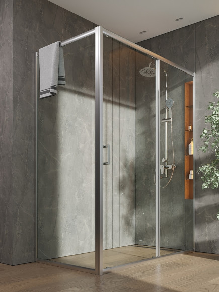 Душевой уголок Orange 150x80 E23-15080TCR профиль Хром стекло прозрачное Душевой уголок Orange 150x80 E23-15080TCR профиль Хром стекло прозрачное