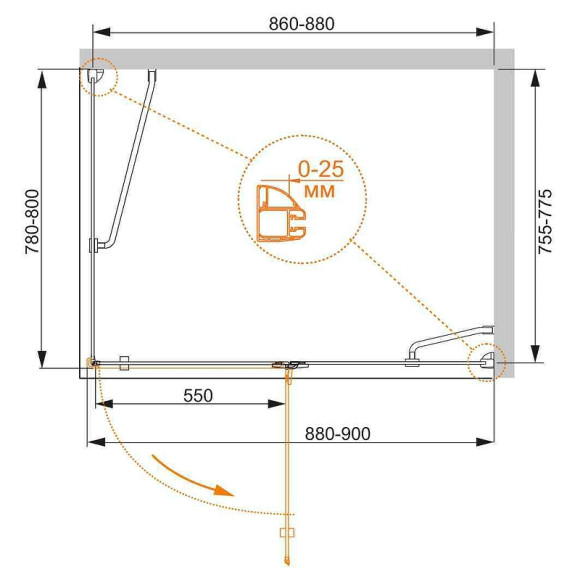 Душевой уголок Cezares Bergamo 90x80 R BERGAMO-W-AH-1-90/80-C-Cr-R профиль Хром стекло прозрачное Душевой уголок Cezares Bergamo 90x80 R BERGAMO-W-AH-1-90/80-C-Cr-R профиль Хром стекло прозрачное