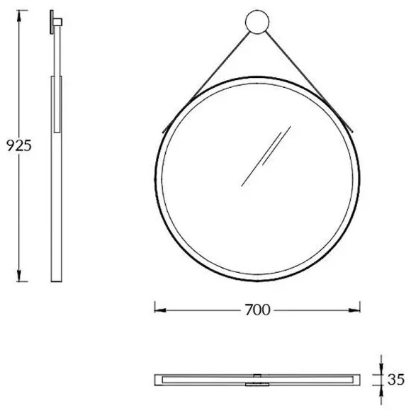 Зеркало Kerama Marazzi Cono 70 CO.mi.P.70\WHT с подсветкой Белое матовое с бесконтактным выключателем
