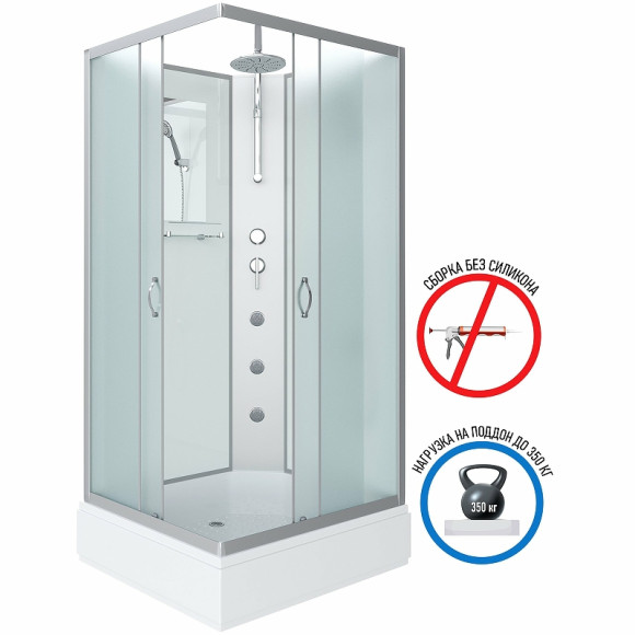 Душевая кабина Niagara Classic 100х80 NG-33084-14QBKTG с гидромассажем