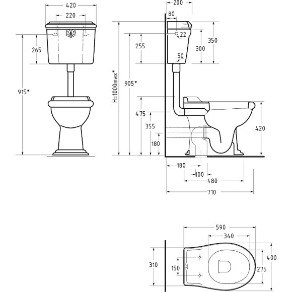 Унитаз компакт Migliore Impero 20794 без бачка и сиденья