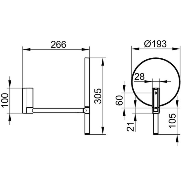 Косметическое зеркало Keuco Plan 17649 010002 Хром Косметическое зеркало Keuco Plan 17649 010002 Хром