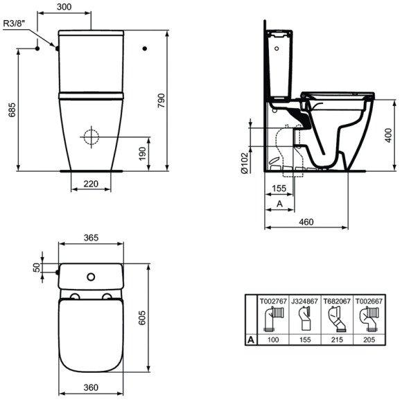 Унитаз компакт Ideal Standard I.Life S T500001 без бачка и сиденья Унитаз компакт Ideal Standard I.Life S T500001 без бачка и сиденья