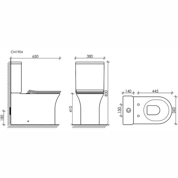 Унитаз компакт Ceramicanova Star CN1904-B без бачка с сиденьем Микролифт