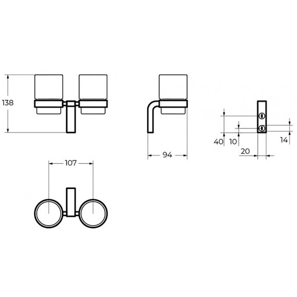 Стакан для зубных щеток Art&Max Ultima AM-8930A двойной Хром Стакан для зубных щеток Art&Max Ultima AM-8930A двойной Хром