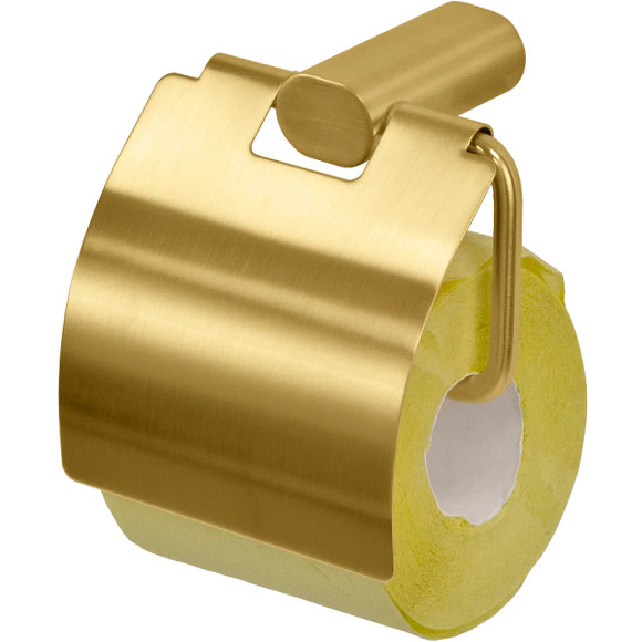 Держатель туалетной бумаги Remer Lounge LN60BG с крышкой Золото брашированное Держатель туалетной бумаги Remer Lounge LN60BG с крышкой Золото брашированное