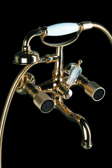 Смеситель для ванны Boheme Royal Cristal 293-Royal/CRST black Золото Смеситель для ванны Boheme Royal Cristal 293-Royal/CRST black Золото