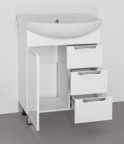 Тумба под раковину Style Line Жасмин 65 Белый глянец Тумба под раковину Style Line Жасмин 65 Белый глянец