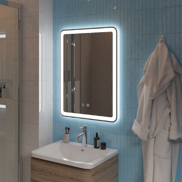 Зеркало BelBagno Marino 60 SPC-MAR-600-800-LED-TCH-SND с подсветкой с голосовым управлением и подогревом