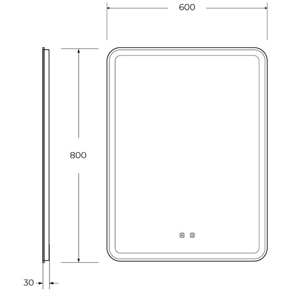 Зеркало BelBagno Marino 60 SPC-MAR-600-800-LED-TCH-SND с подсветкой с голосовым управлением и подогревом