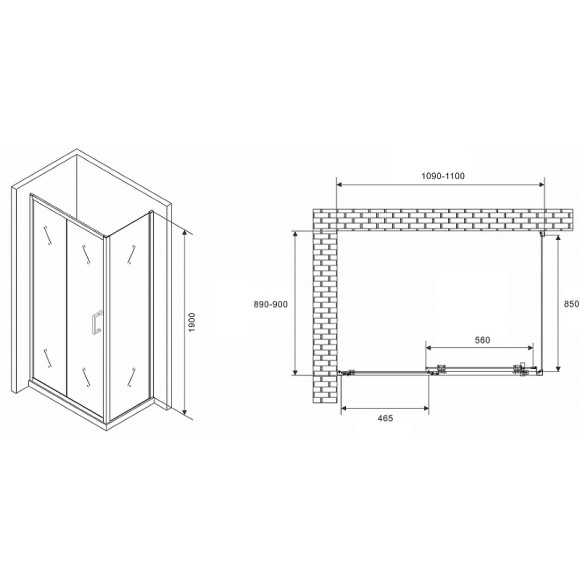 Душевой уголок Abber Schwarzer Diamant 110x90 AG301105-S905 профиль Хром стекло прозрачное Душевой уголок Abber Schwarzer Diamant 110x90 AG301105-S905 профиль Хром стекло прозрачное