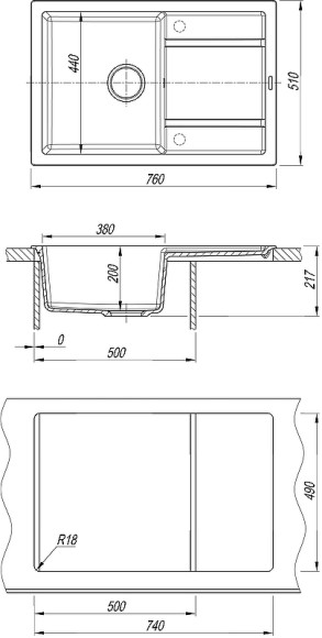 Кухонная мойка Florentina Липси-760 20.160.D0760.105 Коричневая Кухонная мойка Florentina Липси-760 20.160.D0760.105 Коричневая