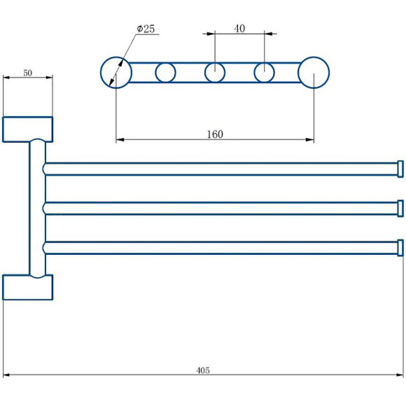 Полотенцедержатель Haiba HB8413-4 поворотный Бронза Полотенцедержатель Haiba HB8413-4 поворотный Бронза