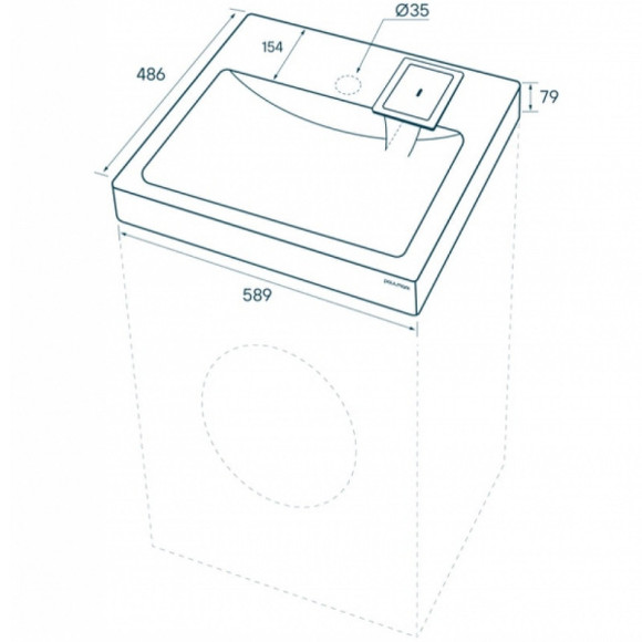Раковина Paulmark Berg 60 PM710431 на стиральную машину Белая