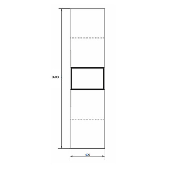 Шкаф пенал Comforty Штутгарт 40 00004151544 подвесной Дуб темно-коричневый Черный матовый
