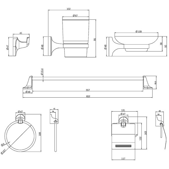 Набор аксессуаров для ванной Orange Y01-888cr Хром Набор аксессуаров для ванной Orange Y01-888cr Хром