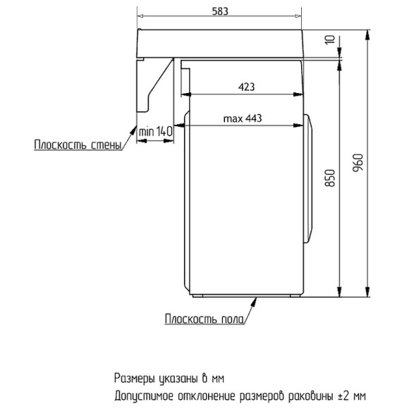 Раковина Azario Beta 60 CS00078301 на стиральную машину Белая Раковина Azario Beta 60 CS00078301 на стиральную машину Белая