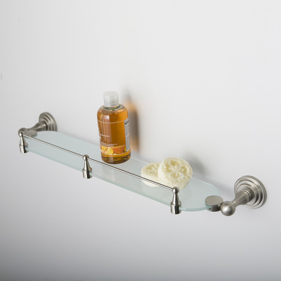 Стеклянная полка WasserKRAFT Ammer K-7044 Хром матовый Стеклянная полка WasserKRAFT Ammer K-7044 Хром матовый