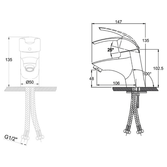 Смеситель для раковины Kaiser Nova 23011 Хром Смеситель для раковины Kaiser Nova 23011 Хром