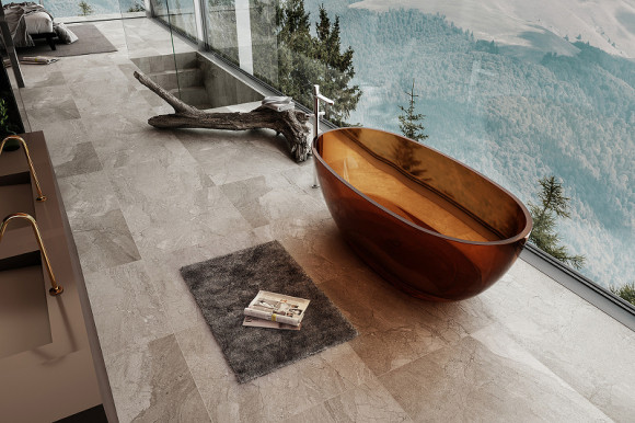 Ванна из полиэфирной смолы Abber Kristall 165х78 AT9701Opal Коричневая без гидромассажа