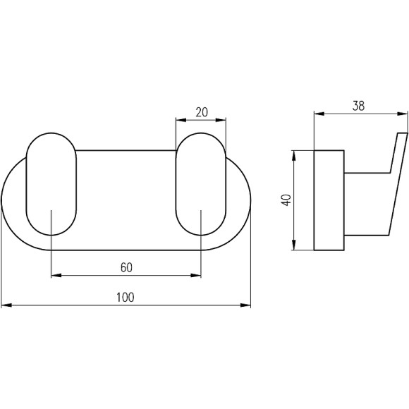 Двойной крючок Rav Slezak Yukon YUA0106CMAT Черный матовый